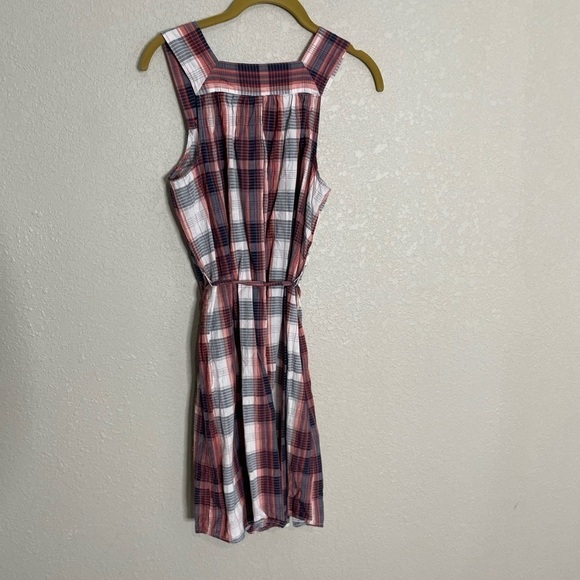 Universal Thread Blue Orange Plaid Belted Shift Dress XS - Picture 6 of 6